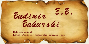 Budimir Bakurski vizit kartica